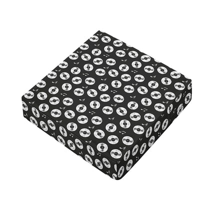 Hand Drawn Vinyl Record Pattern Print Outdoor Seat Cushion Cover