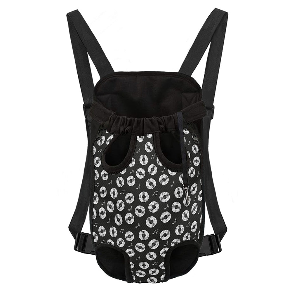 Hand Drawn Vinyl Record Pattern Print Pet Carrier Backpack