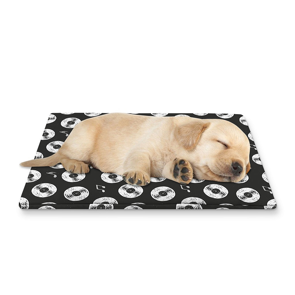 Hand Drawn Vinyl Record Pattern Print Pet Cooling Mat Cover
