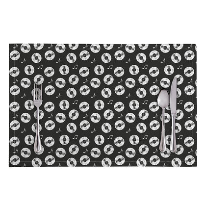 Hand Drawn Vinyl Record Pattern Print Placemat
