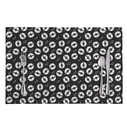 Hand Drawn Vinyl Record Pattern Print Placemat