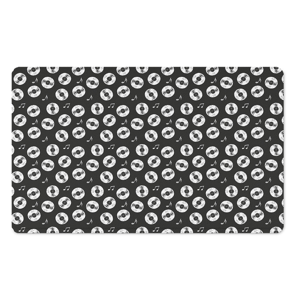 Hand Drawn Vinyl Record Pattern Print Polyester Doormat