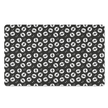 Hand Drawn Vinyl Record Pattern Print Polyester Doormat