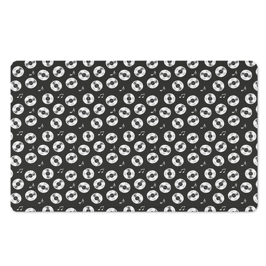 Hand Drawn Vinyl Record Pattern Print Polyester Doormat