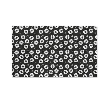 Hand Drawn Vinyl Record Pattern Print Polyester Flag