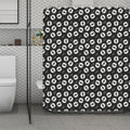 Hand Drawn Vinyl Record Pattern Print Polyester Shower Curtain