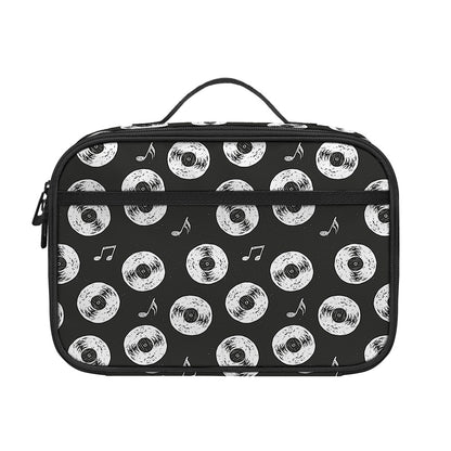 Hand Drawn Vinyl Record Pattern Print Portable Lunch Bag