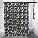Hand Drawn Vinyl Record Pattern Print Premium Shower Curtain