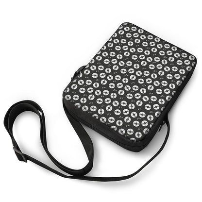 Hand Drawn Vinyl Record Pattern Print Rectangular Crossbody Bag