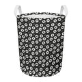 Hand Drawn Vinyl Record Pattern Print Round Laundry Basket