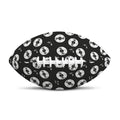 Hand Drawn Vinyl Record Pattern Print Rugby Ball
