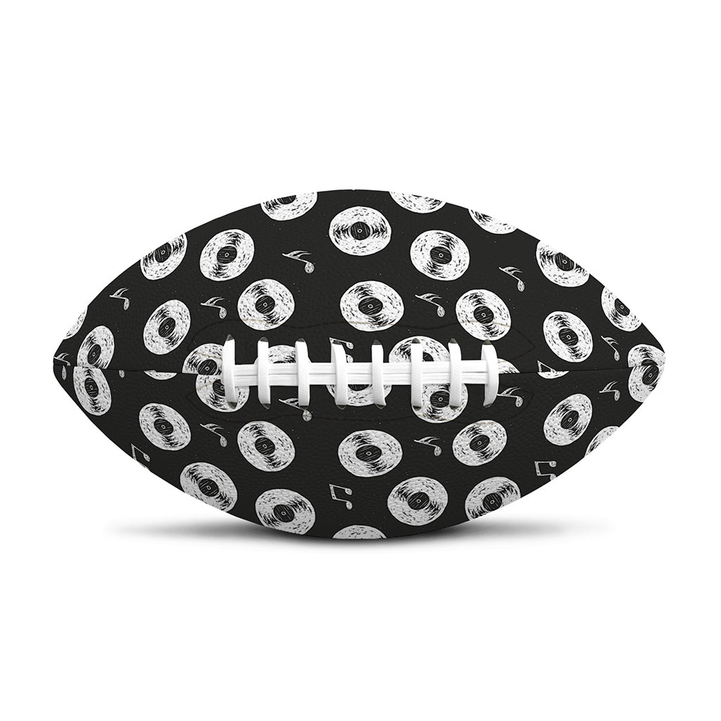 Hand Drawn Vinyl Record Pattern Print Rugby Ball