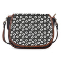 Hand Drawn Vinyl Record Pattern Print Saddle Bag