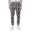 Hand Drawn Vinyl Record Pattern Print Joggers