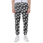 Hand Drawn Vinyl Record Pattern Print Scuba Joggers