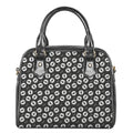 Hand Drawn Vinyl Record Pattern Print Shoulder Handbag