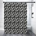 Hand Drawn Vinyl Record Pattern Print Shower Curtain