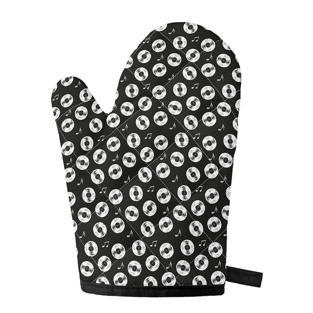 Hand Drawn Vinyl Record Pattern Print Single Oven Mitt