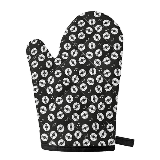 Hand Drawn Vinyl Record Pattern Print Single Oven Mitt