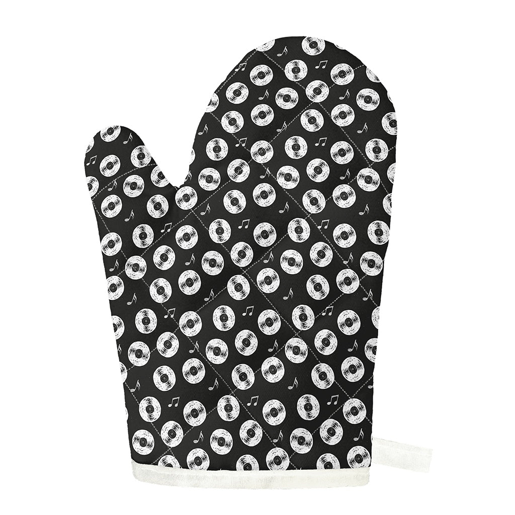 Hand Drawn Vinyl Record Pattern Print Single Oven Mitt