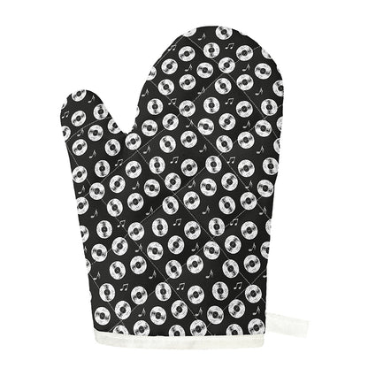 Hand Drawn Vinyl Record Pattern Print Single Oven Mitt