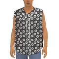 Hand Drawn Vinyl Record Pattern Print Sleeveless Baseball Jersey