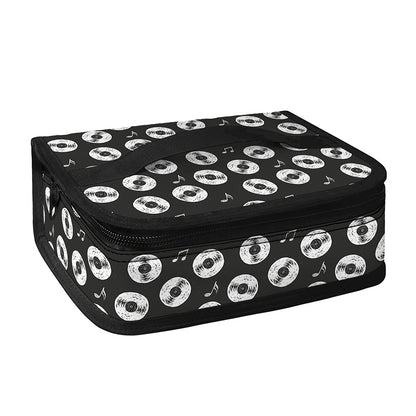 Hand Drawn Vinyl Record Pattern Print Small Lunch Bag