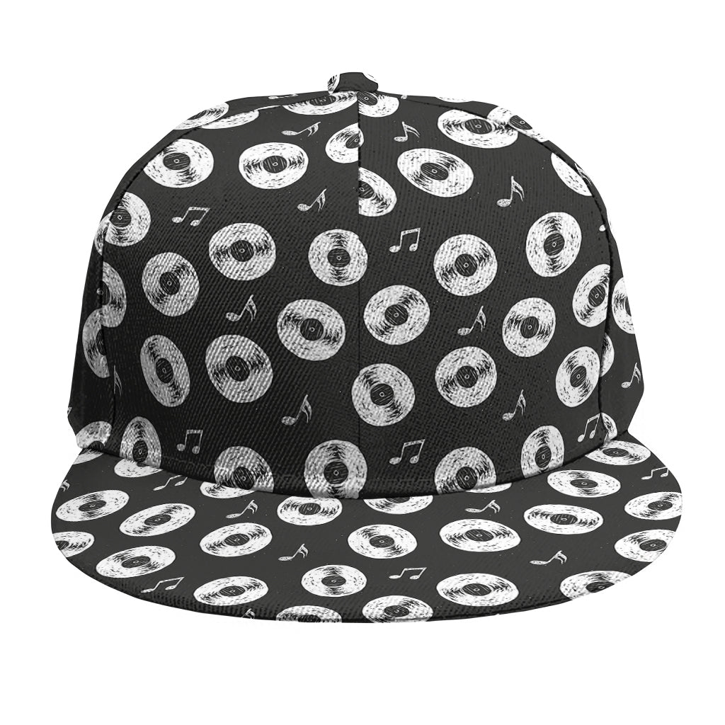 Hand Drawn Vinyl Record Pattern Print Snapback Cap