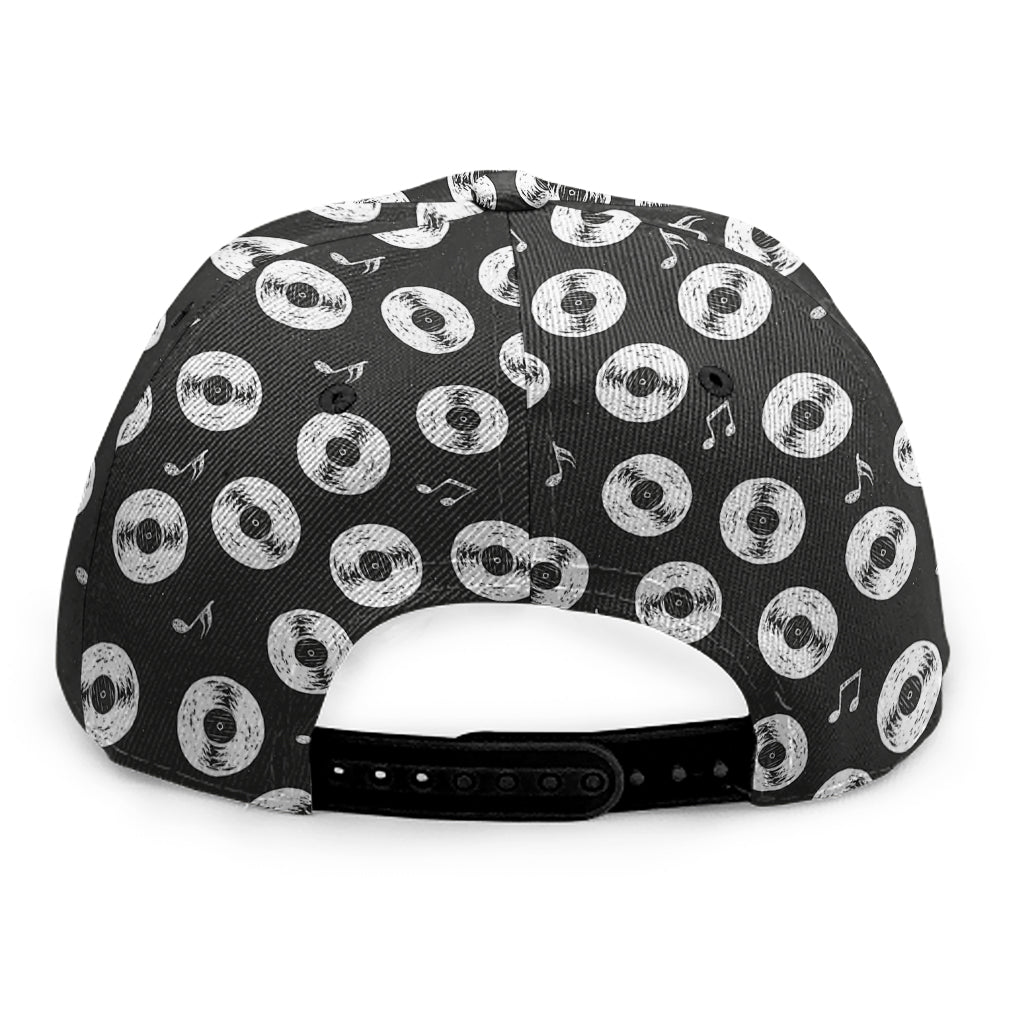 Hand Drawn Vinyl Record Pattern Print Snapback Cap