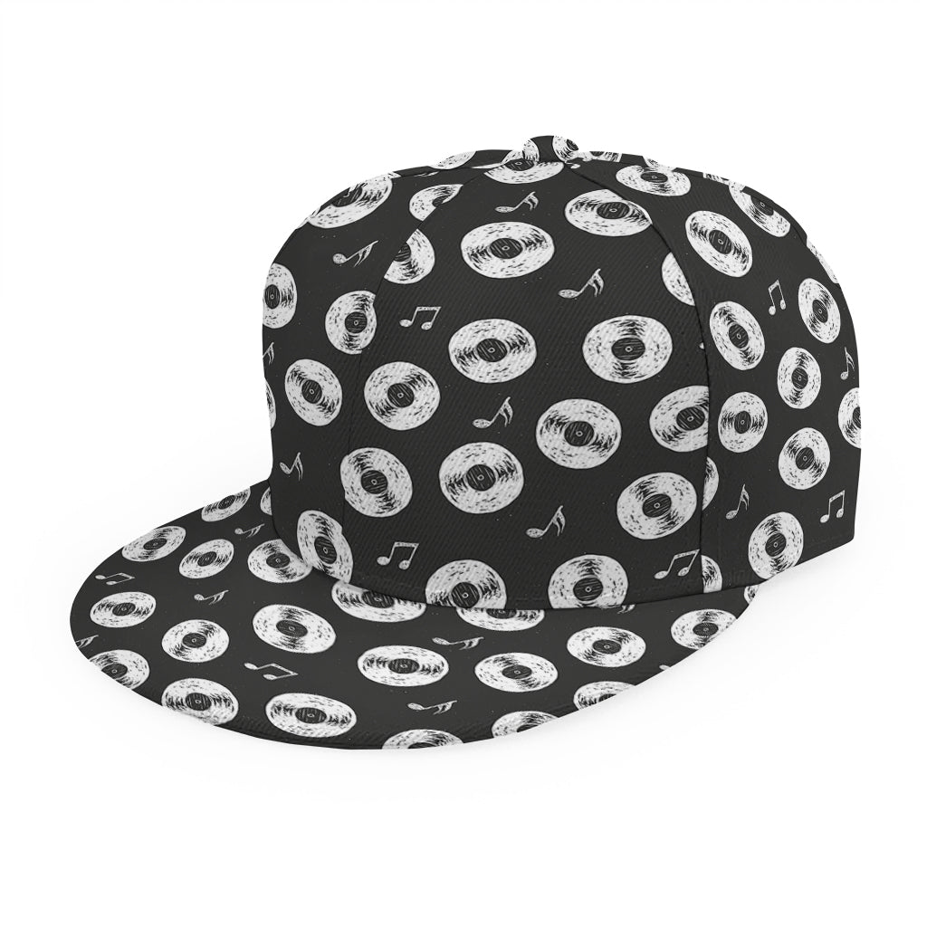 Hand Drawn Vinyl Record Pattern Print Snapback Cap