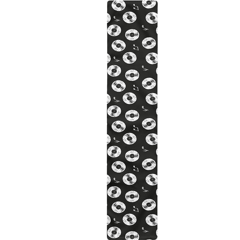 Hand Drawn Vinyl Record Pattern Print Table Runner