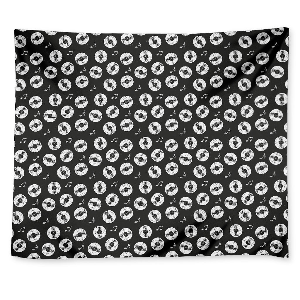 Hand Drawn Vinyl Record Pattern Print Tapestry