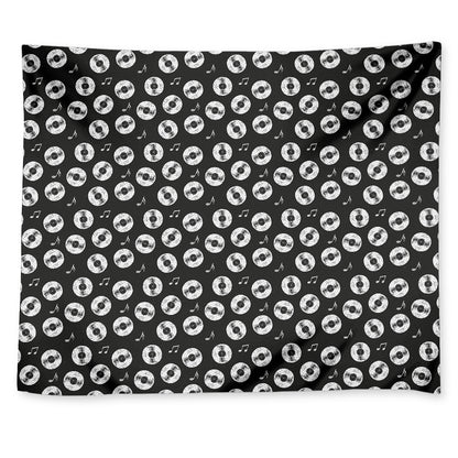 Hand Drawn Vinyl Record Pattern Print Tapestry