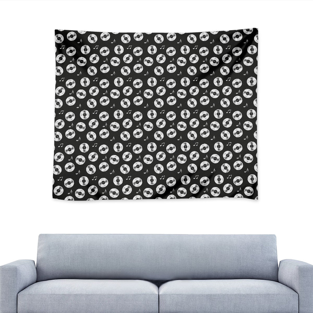 Hand Drawn Vinyl Record Pattern Print Tapestry