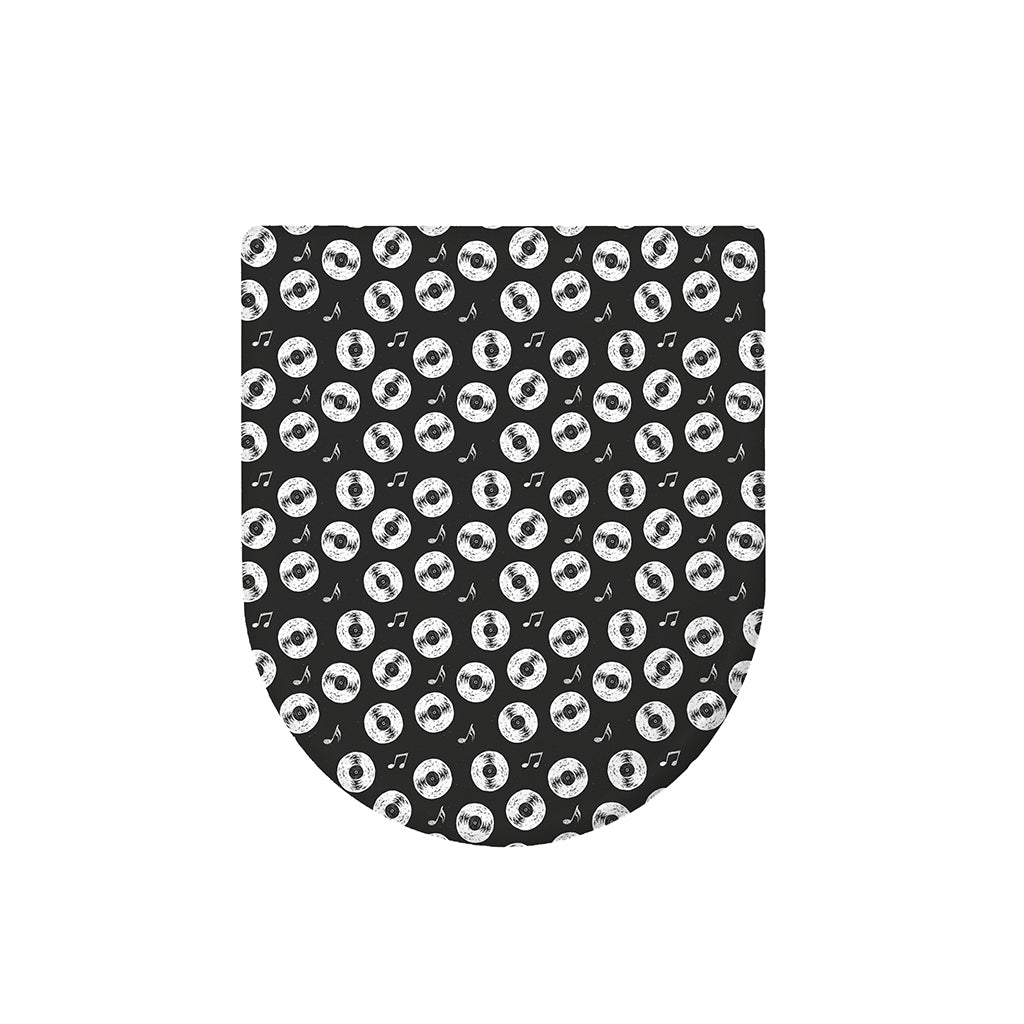 Hand Drawn Vinyl Record Pattern Print Toilet Lid Cover