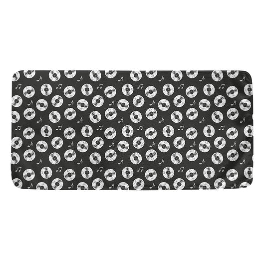 Hand Drawn Vinyl Record Pattern Print Towel