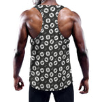 Hand Drawn Vinyl Record Pattern Print Training Tank Top