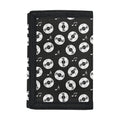 Hand Drawn Vinyl Record Pattern Print Trifold Wallet
