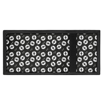 Hand Drawn Vinyl Record Pattern Print Trifold Wallet