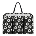 Hand Drawn Vinyl Record Pattern Print Utility Tote Bag