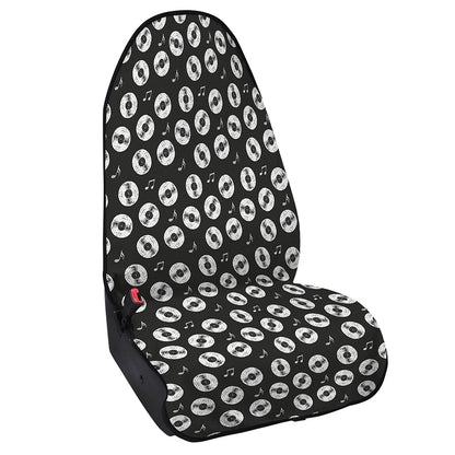 Hand Drawn Vinyl Record Pattern Print Waterproof Car Seat Cover