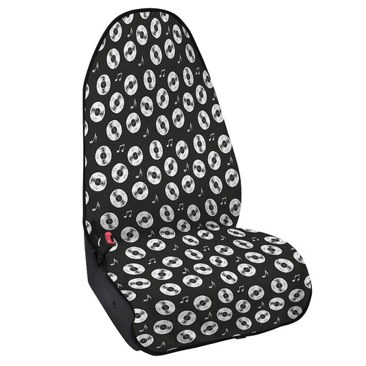 Hand Drawn Vinyl Record Pattern Print Waterproof Car Seat Cover