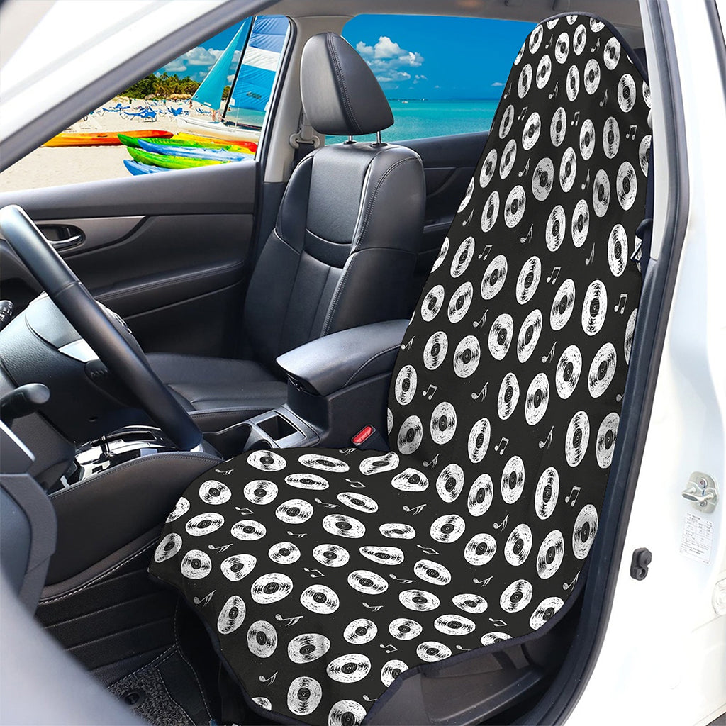Hand Drawn Vinyl Record Pattern Print Waterproof Car Seat Cover