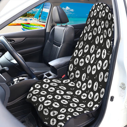 Hand Drawn Vinyl Record Pattern Print Waterproof Car Seat Cover