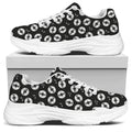Hand Drawn Vinyl Record Pattern Print White Chunky Shoes