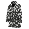 Hand Drawn Vinyl Record Pattern Print Women's Bathrobe