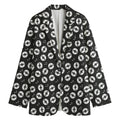Hand Drawn Vinyl Record Pattern Print Women's Blazer