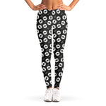 Hand Drawn Vinyl Record Pattern Print Women's Leggings