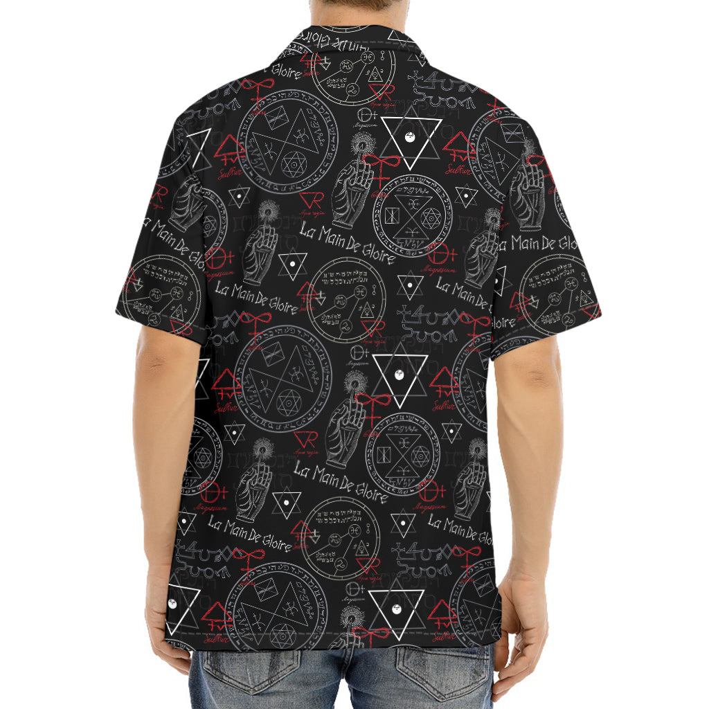 Hand Of Glory Black Magic Witch Print Aloha Shirt