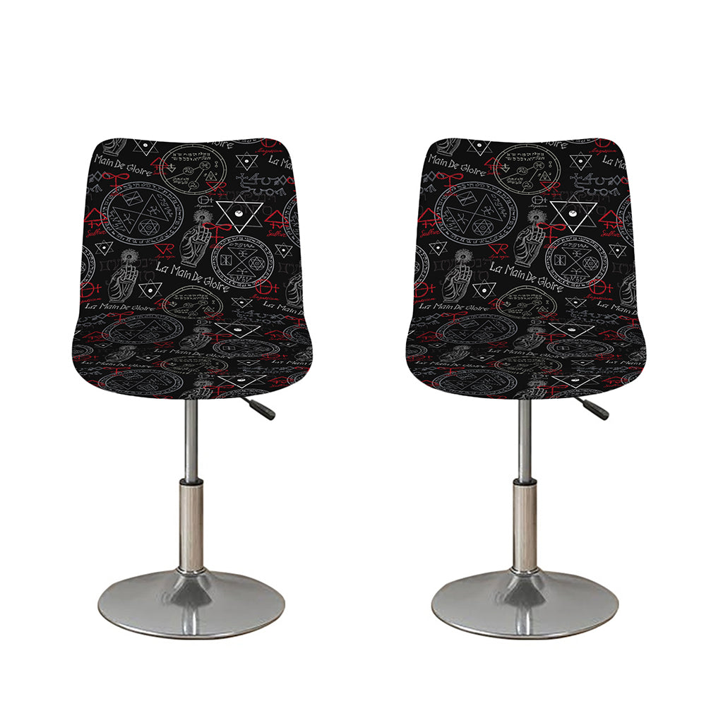 Hand Of Glory Black Magic Witch Print Bar Stool Covers